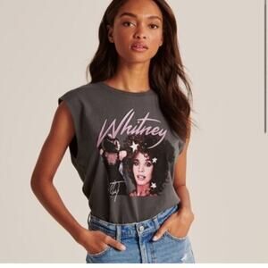 NWT Abercrombie & Fitch Whitney Houston Sleeveless Muscle T-Shirt Size XS